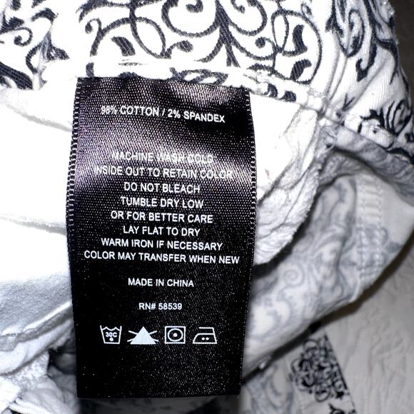 Kut from the Kloth Womens Sz 12 Black White Brigitte Ankle Skinny Pattern Jeans - Picture 8 of 10